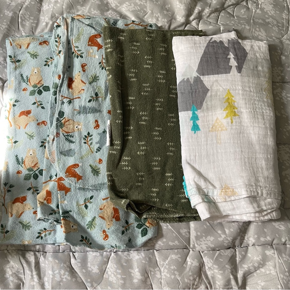 Set of 4 Baby Boy Blankets